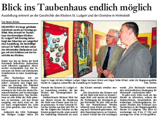 Bericht der Braunschweiger Zeitung, Helmstedt vom 19. Mai 2009